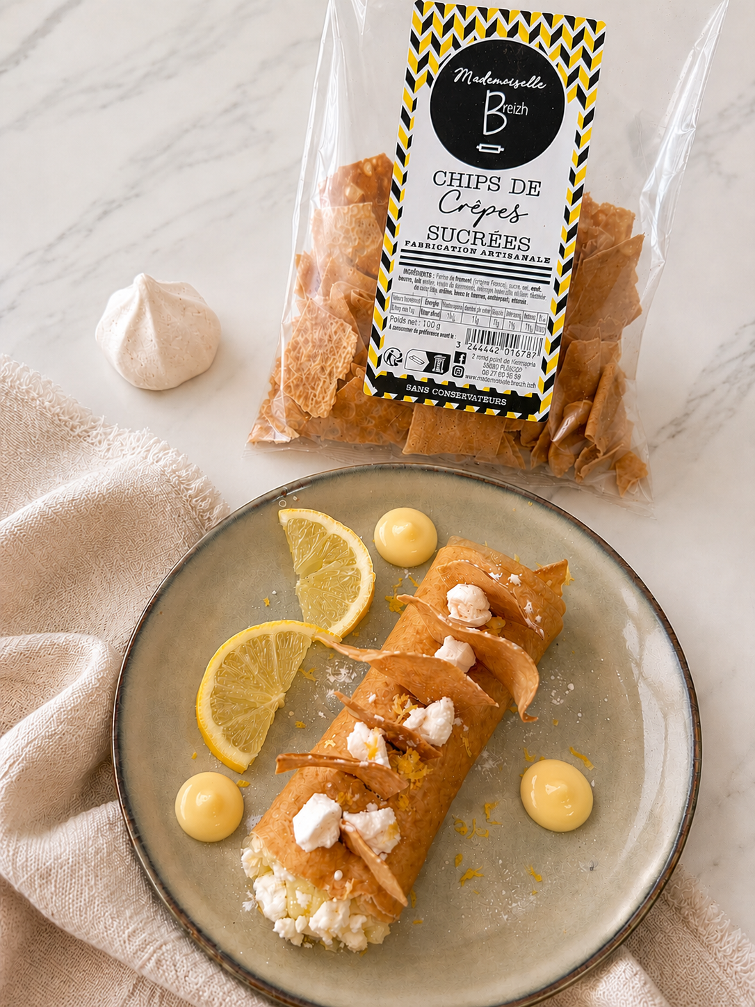 Crêpe façon tarte au citron meringuée