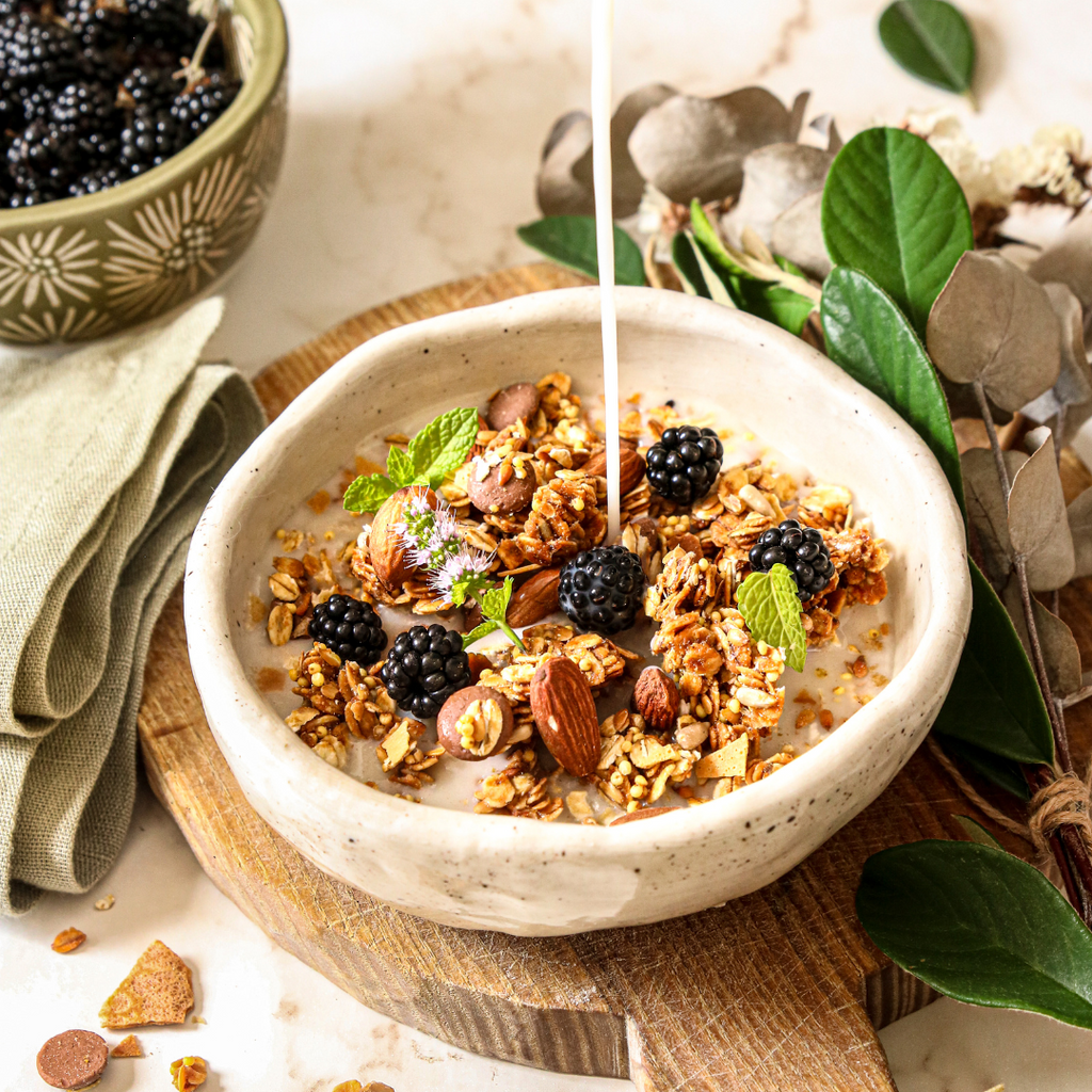 Bowl granola sain avec caramel