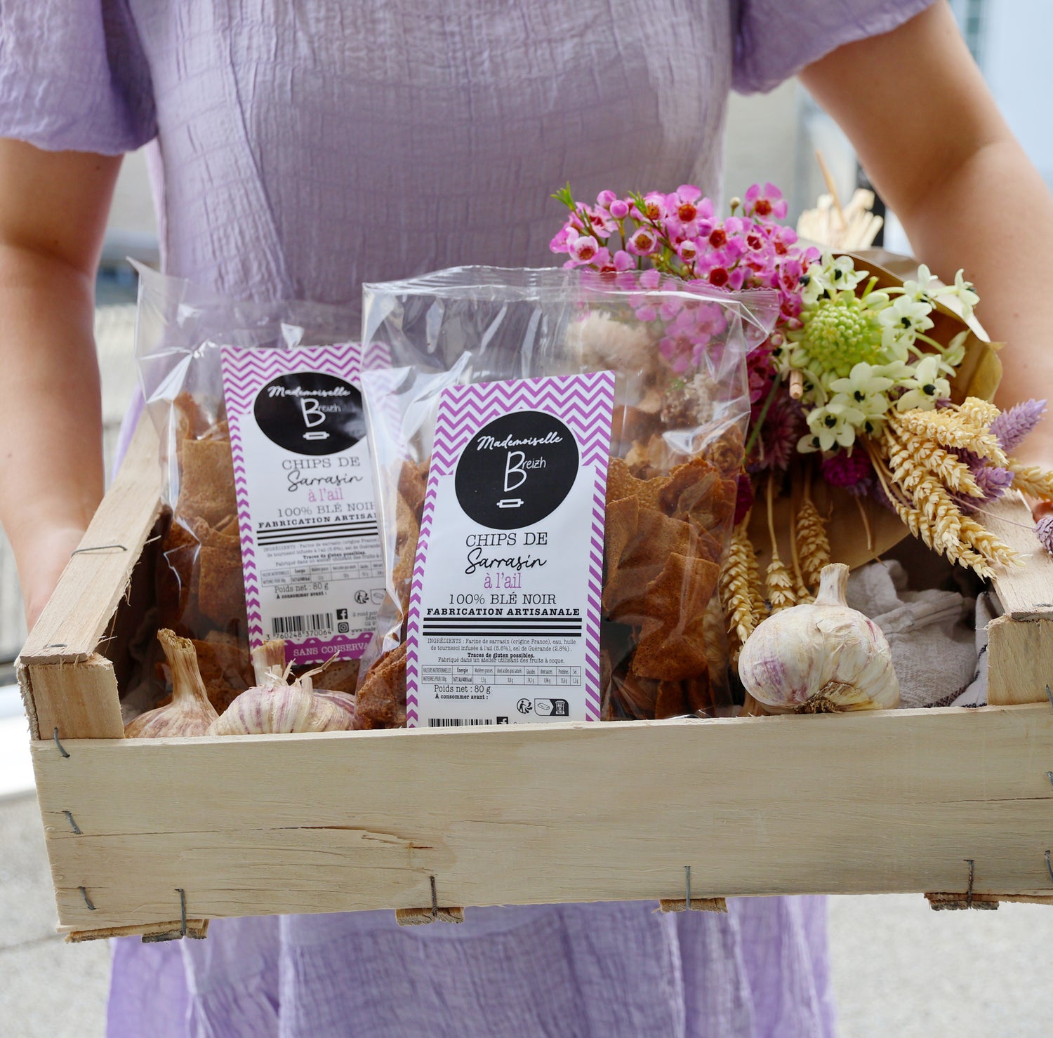 Chips de sarrasin à l’ail