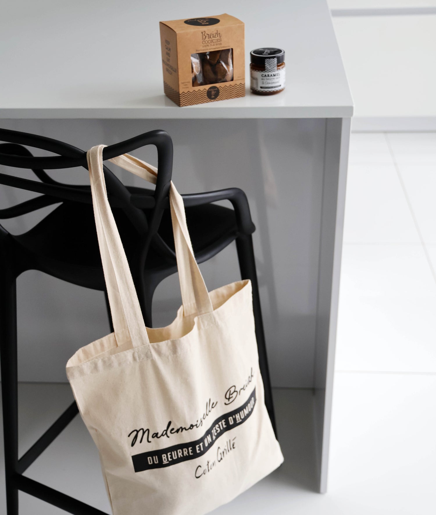 Le trio de choc : Tote Bag, Caramel & Breizh Cookies