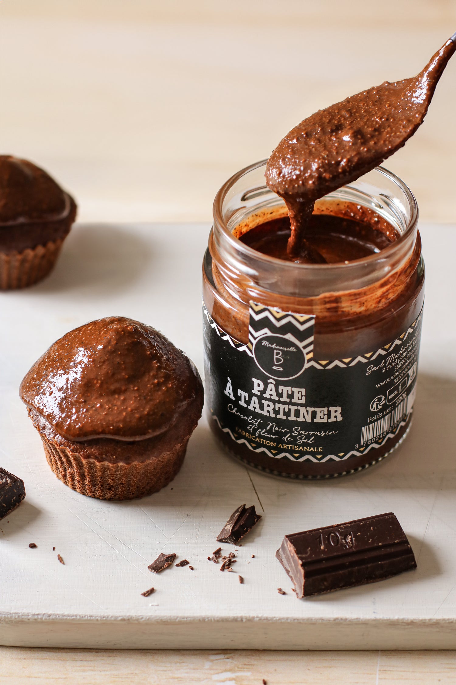 Pâte à tartiner au chocolat noir, sarrasin & fleur de sel