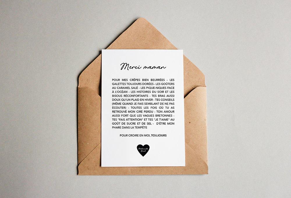 Carte postale Merci maman