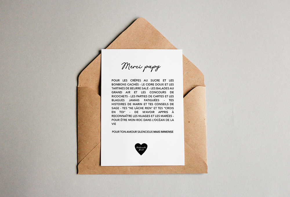 Carte postale Merci papy