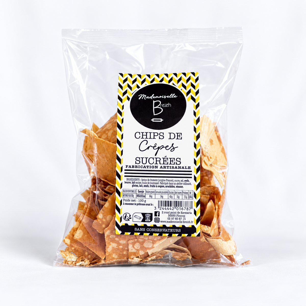 Chips de crêpes sucrées