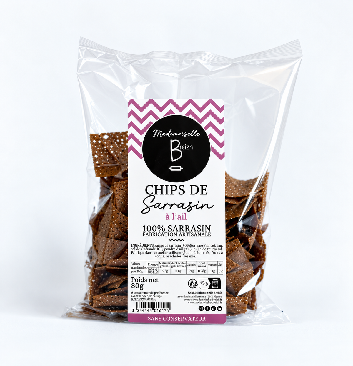 Chips de sarrasin à l’ail