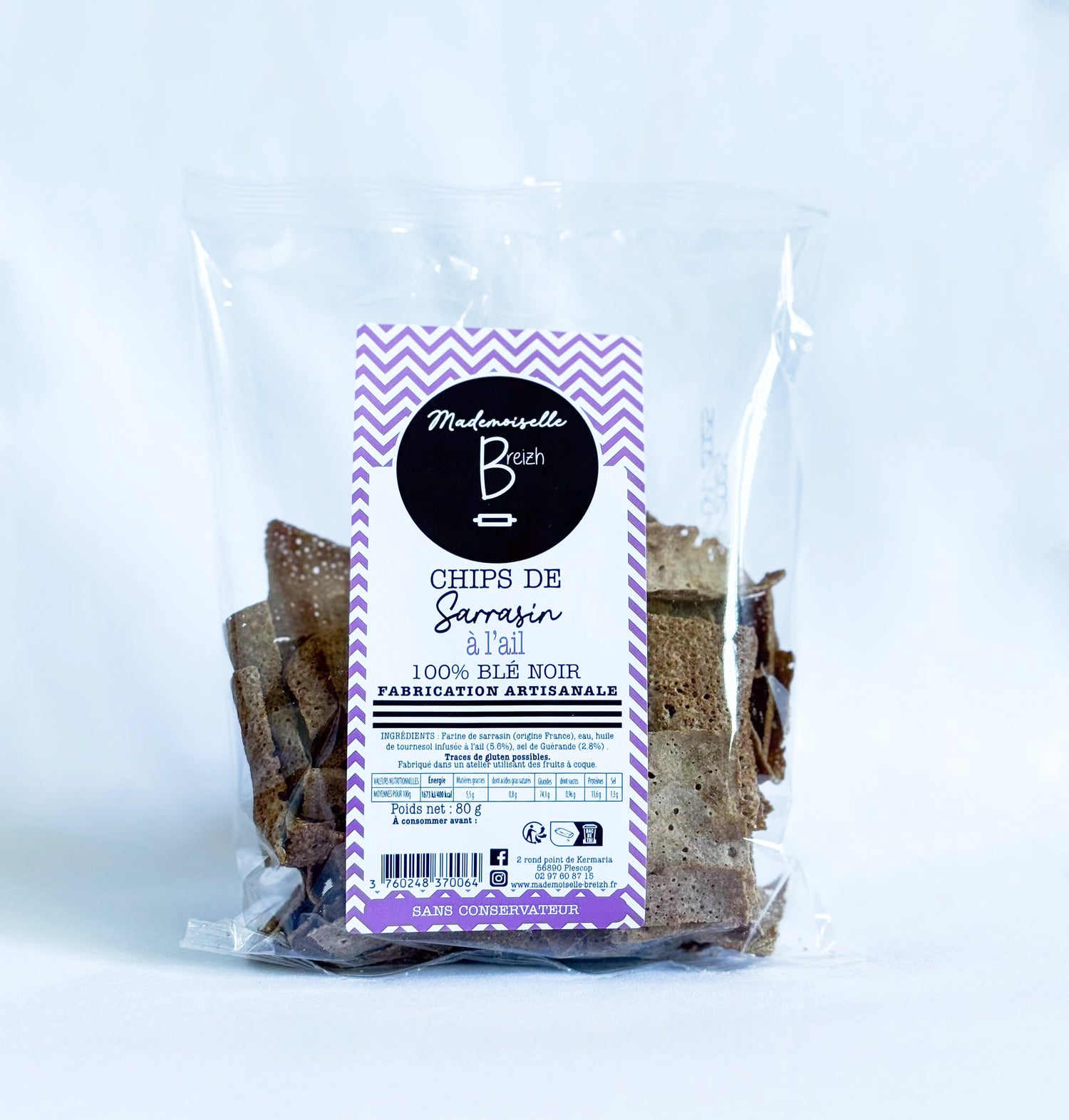 Chips de sarrasin à l’ail