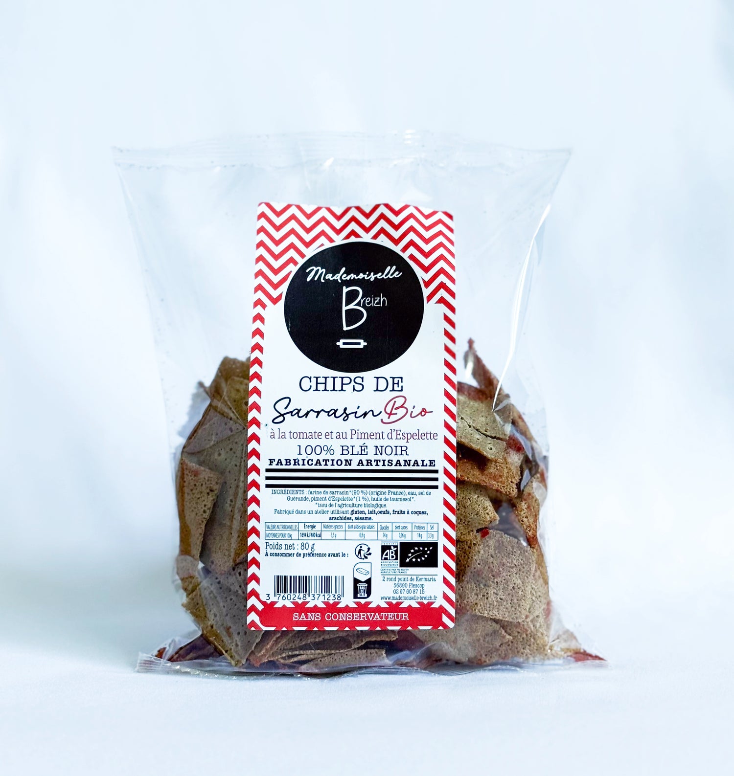 Chips de sarrasin bio tomates & piment d’Espelette